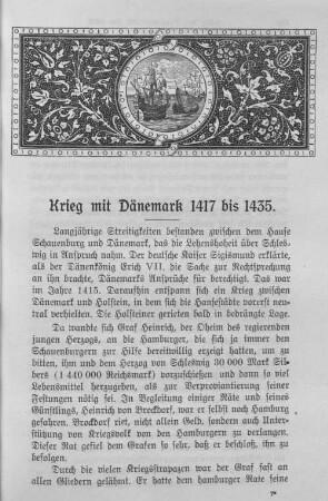 Krieg mit Dänemark 1417 bis 1435.