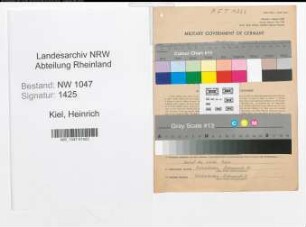 Entnazifizierung Heinrich Kiel , geb. 03.09.1895 (Kaufmann)