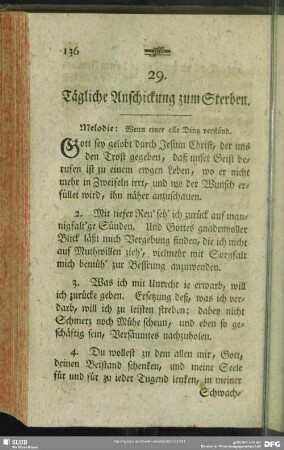 29. Tägliche Anschickung zum Sterben