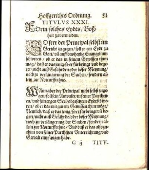 Titvlvs XXXI. FOrm solches Eydts / Boßheit zu vermeiden.