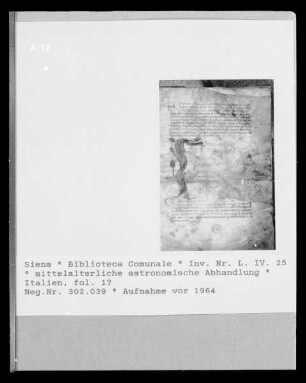 mittelalterliche astronomische Abhandlung — mittelalterliche astronomische Abhandlung, Folio fol. 1?Buchseite
