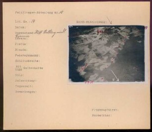 Foto einer russischen Stellung nördlich von Czarnia (Luftbild)