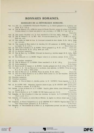 Monnaies Romaines (Nr. 541-788)