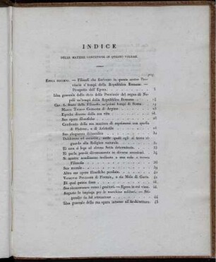 Indice delle materie contenute in questo volume.
