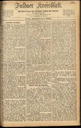 Ausgabe vom Samstag, den 07. Oktober 1882.