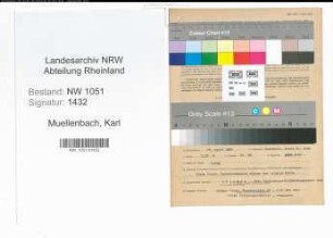 Entnazifizierung Karl Muellenbach , geb. 25.04.1884 (Notar)