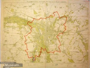 Topographische Karte von Leipzig und Umgebung im Maßstab 1:25000.