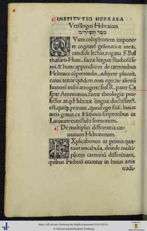Die Metrik („Versilogus Hebraicus“).