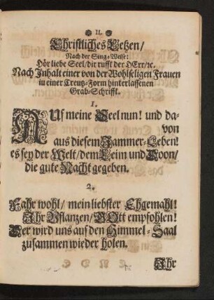 II. Christliches Letzen ...