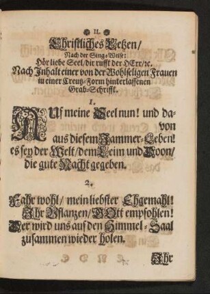 II. Christliches Letzen ...