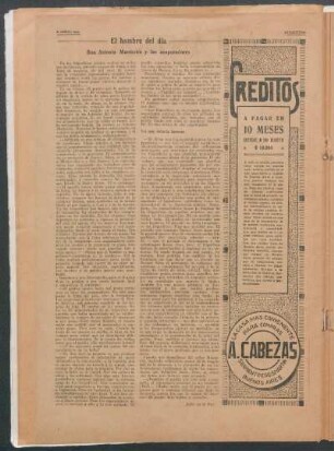 El hombre del día : Don Antonio Mantecón y los acaparadores