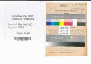Entnazifizierung Ernst Preiss, geb. 04.02.1913 (Ingenieur)