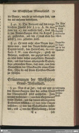 Erläuterungen des Cap. II. der Wolffischen Metaphysick