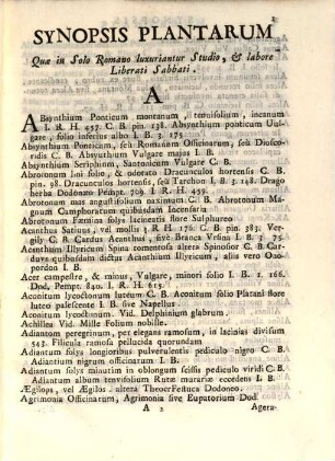 Synopsis plantarum