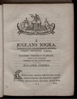 I. Juglans nigra & cinerea.
