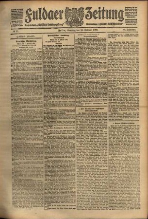 Erste Ausgabe vom Samstag, den 13. Februar 1909.
