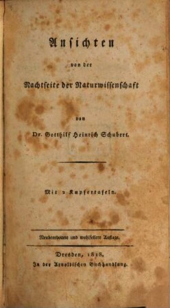 Ansichten von der Nachtseite der Naturwissenschaft