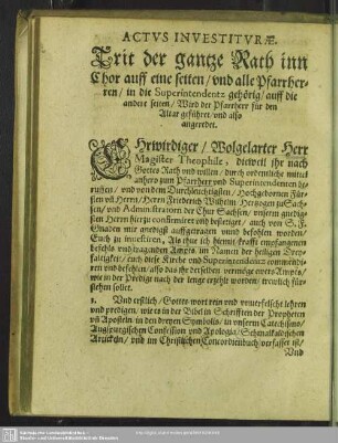 Actus Investiturae