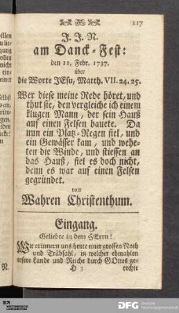 Vierte Predigt, vom wahren Christenthum.