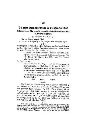 Die reine Grundwertsteuer in Preußen zulässig!