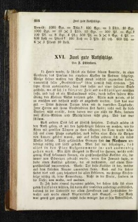 Zwei gute Rathschläge