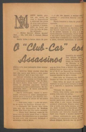 O "Club-Car" dos assassinos : [Uma novella completa]