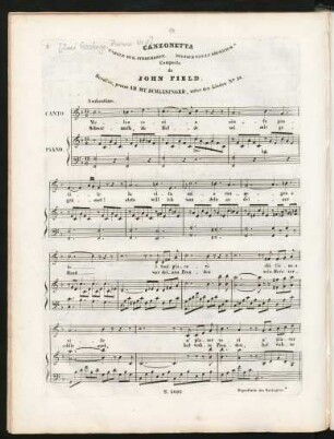 Canzonetta / composta da John Field