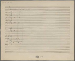 Concertos, Excerpts, cemb, strings, woodwinds, LüdD p.446 - BSB Mus.N. 119,103 : [heading:] II. // Allegretto tranquillo, poco grazioso