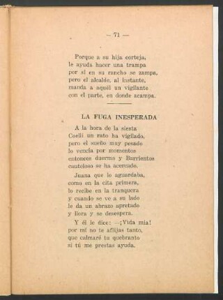 La fuga inesperada