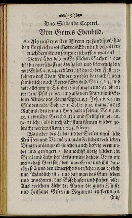 Das Siebende Capitel. Von Gottes Ebenbild. = Caput VII. De Imagine Dei.