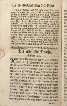 Der gefesselte Drache. Offenb. 20.