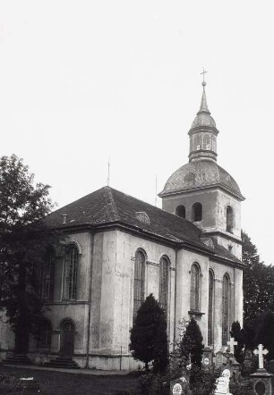 Zettlitz, evangelische Pfarrkirche, Ansicht von Nordosten