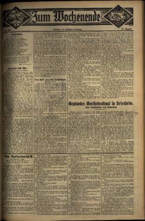 Dritte Ausgabe vom Sonntag, den 31. August 1930.
