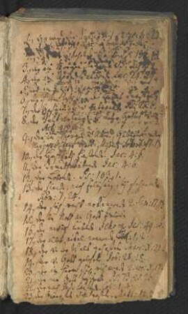 Handschriftliches Inhaltsverzeichnis