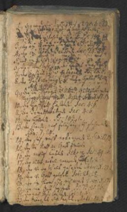 Handschriftliches Inhaltsverzeichnis