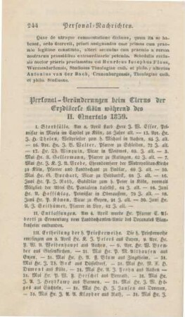 244-246 Personalnachrichten aus der Erzdiözese Köln