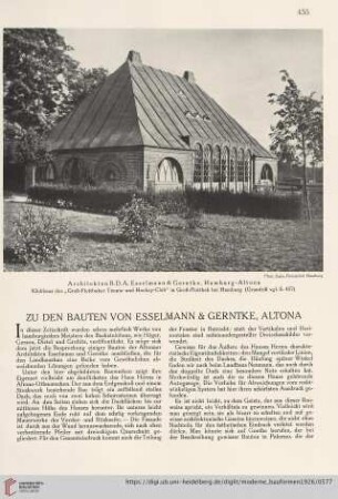 25: Zu den Bauten von Esselmann & Gerntke, Altona