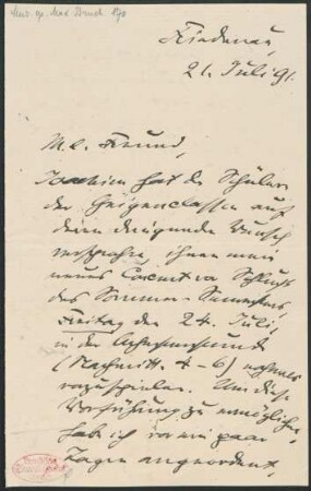 Brief an Philipp Spitta : 21.07.1891