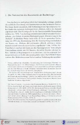 I. Die Nationalität des Kunstwerks als Rechtsfrage