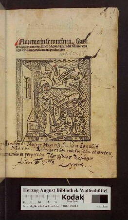 Floretus in se continens sacre theologie [et] canonum flores ad gaudia paradisi finaliter eos (qui se in illos exercitauerint) perducentes
