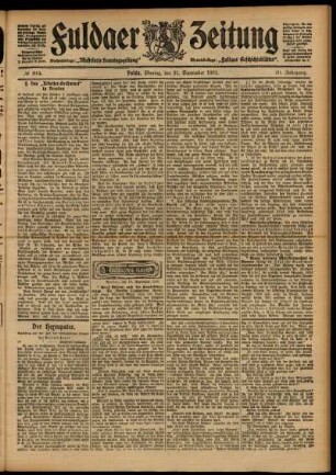Ausgabe vom Montag, den 21. September 1903.