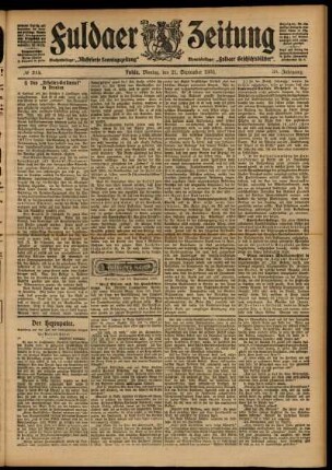 Ausgabe vom Montag, den 21. September 1903.