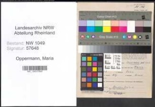 Entnazifizierung Maria Oppermann , geb. 15.12.1909 (Dentistin)