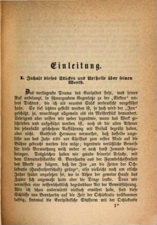 Die Dramen des Euripides, 10. Jon