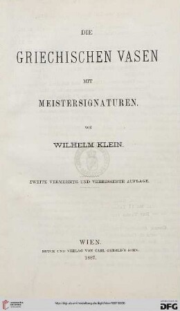 Die griechischen Vasen mit Meistersignaturen