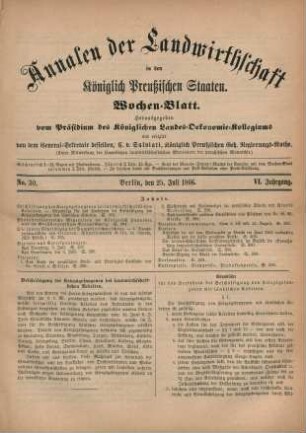No. 30. Berlin, den 25. Juli 1866. VI. Jahrgang.