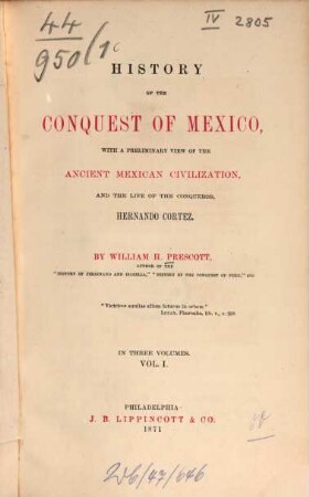 History of the conquest of Mexico. 1