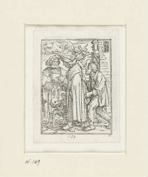 Anwalt, aus: Symphorien Barbier, Les images de la mort, Lyon 1562, B 4 verso