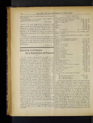 Situation économique de la République de Panama.
