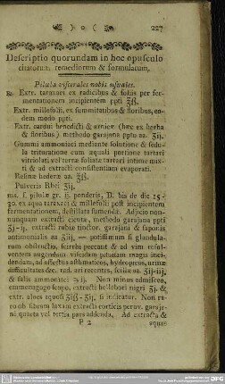 Descriptio quorundam in hoc opusculo citatorum remediorum & formularum